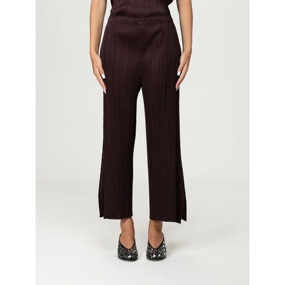 Pleats Please Issey Miyake Pants Woman Brown